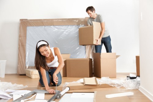 Secure household storage facility in Hackney with organized boxes