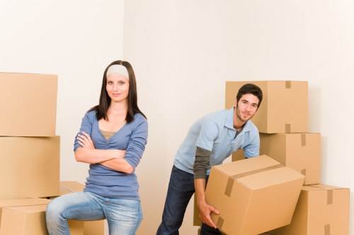 Removal team protecting fragile belongings during a Hackney move