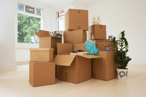 Organised business storage in Hackney with shelving and boxes