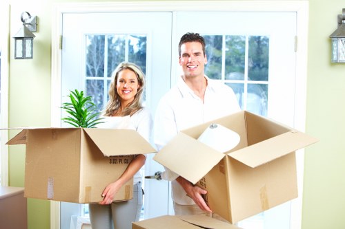 Boxes and wrapping materials used for packing services in Hackney