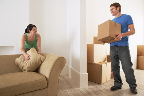 Organised boxes and furniture stored safely in Hackney